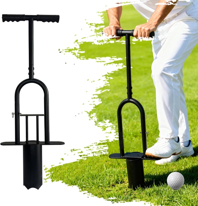 Vechor Portable Golf Hole Cutter Tool, Golf Practice, 4" & 6" Metal Cup Digger with Detachable Handle for Backyard, Lawn & Putting Green Outdoor Training Aid - Image 1
